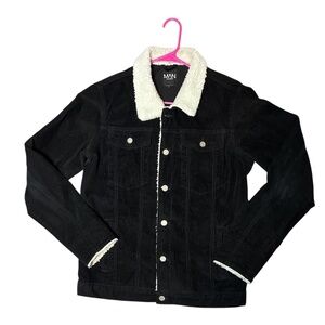 Boohoo MAN Corduroy jacket in Black
